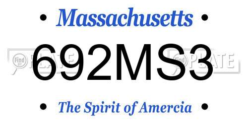 692MS3 Massachusetts License Plate