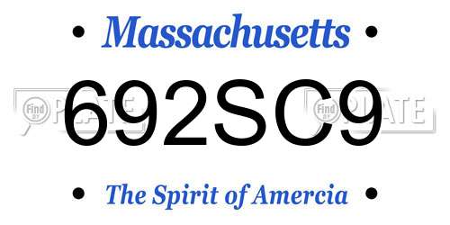 692SC9 Massachusetts License Plate