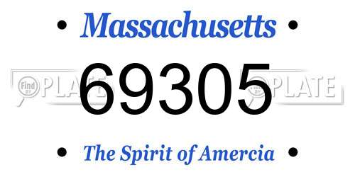69305 Massachusetts License Plate