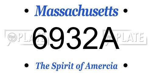 6932A Massachusetts License Plate