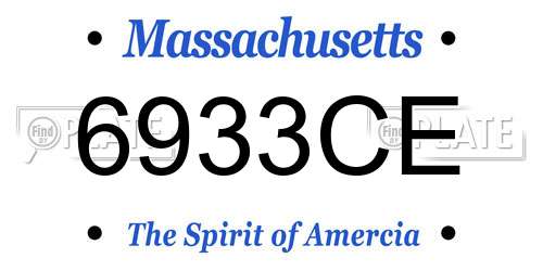 6933CE Massachusetts License Plate