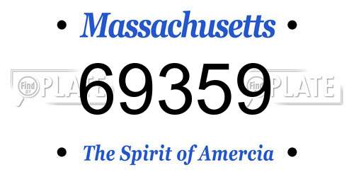 69359 Massachusetts License Plate