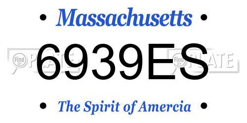 6939ES Massachusetts License Plate