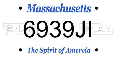 6939JI Massachusetts License Plate
