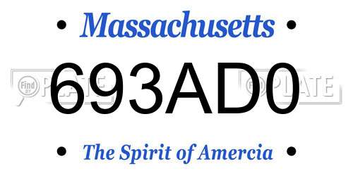 693AD0 Massachusetts License Plate