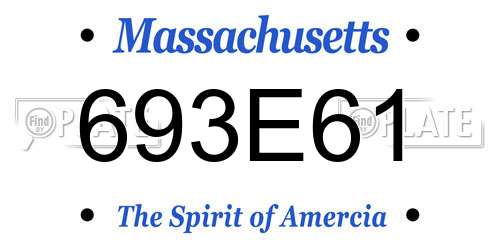 693E61 Massachusetts License Plate