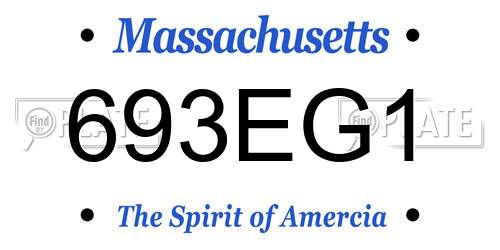 693EG1 Massachusetts License Plate