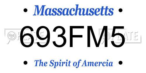 693FM5 Massachusetts License Plate
