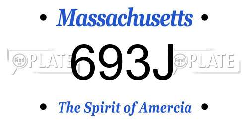693J Massachusetts License Plate