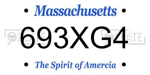 693XG4 Massachusetts License Plate