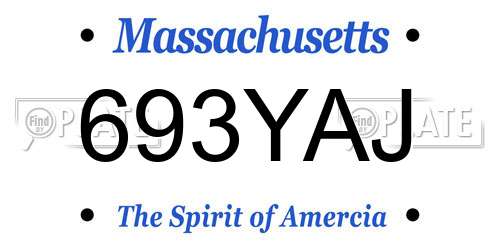 693YAJ Massachusetts License Plate