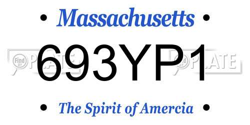 693YP1 Massachusetts License Plate