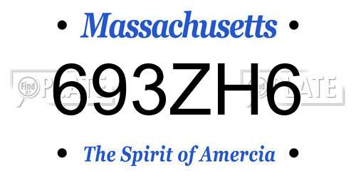 693ZH6 Massachusetts License Plate