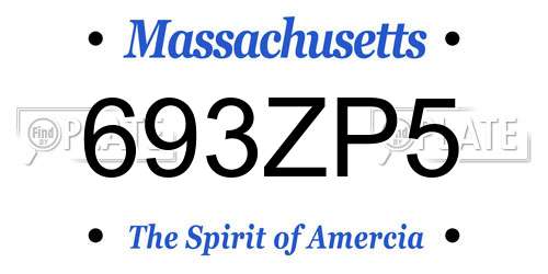 693ZP5 Massachusetts License Plate