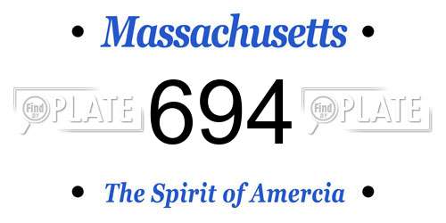 694 Massachusetts License Plate