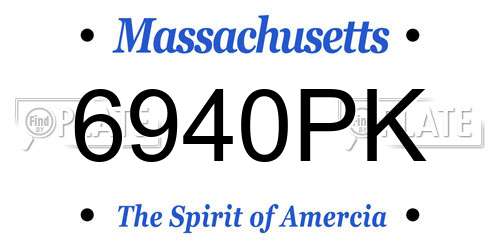6940PK Massachusetts License Plate