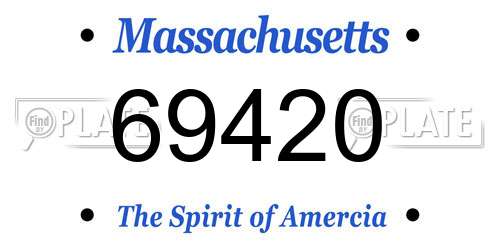 69420 Massachusetts License Plate