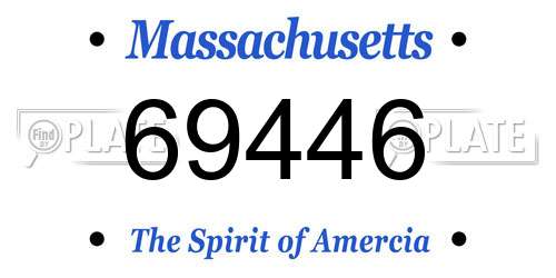 69446 Massachusetts License Plate