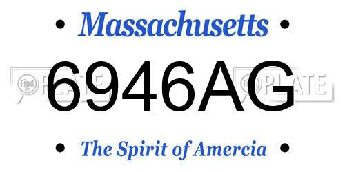 6946AG Massachusetts License Plate
