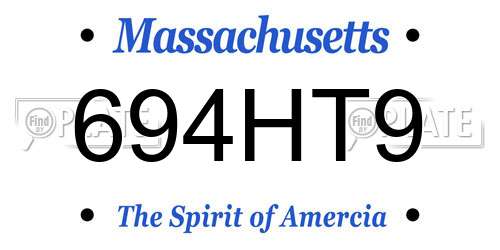 694HT9 Massachusetts License Plate