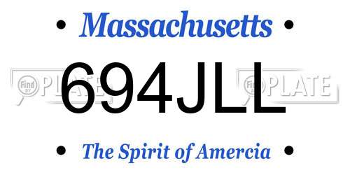 694JLL Massachusetts License Plate