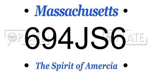 694JS6 Massachusetts License Plate