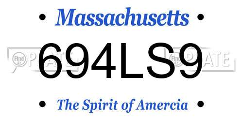 694LS9 Massachusetts License Plate