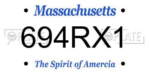 694RX1 Massachusetts License Plate