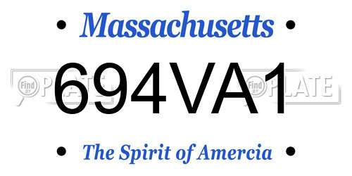 694VA1 Massachusetts License Plate