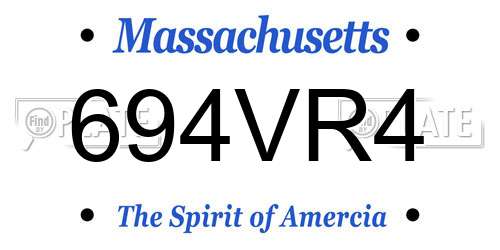 694VR4 Massachusetts License Plate