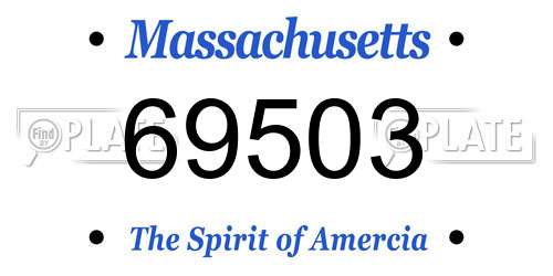 69503 Massachusetts License Plate