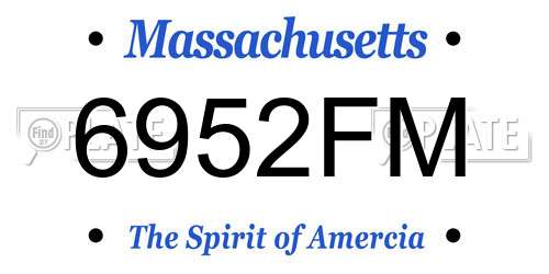 6952FM Massachusetts License Plate