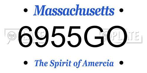 6955GO Massachusetts License Plate