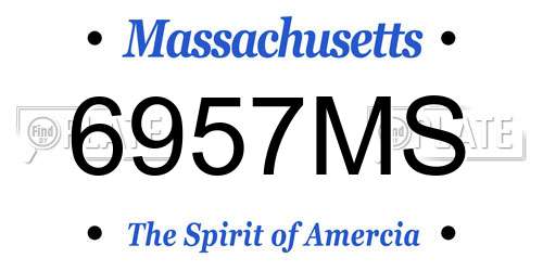 6957MS Massachusetts License Plate