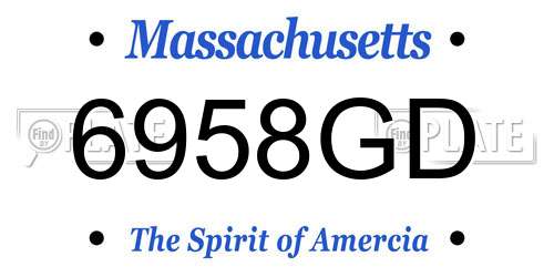 6958GD Massachusetts License Plate
