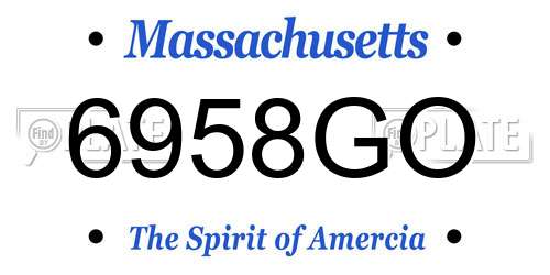 6958GO Massachusetts License Plate