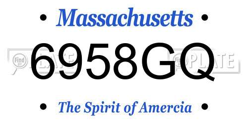 6958GQ Massachusetts License Plate