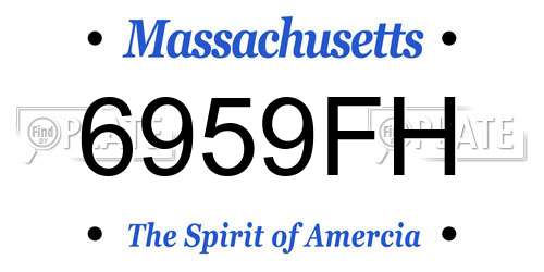 6959FH Massachusetts License Plate
