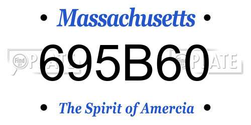 695B60 Massachusetts License Plate