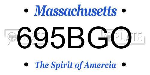 695BGO Massachusetts License Plate