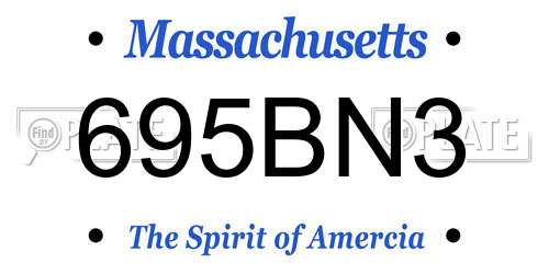 695BN3 Massachusetts License Plate