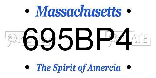 695BP4 Massachusetts License Plate