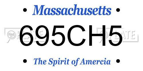 695CH5 Massachusetts License Plate