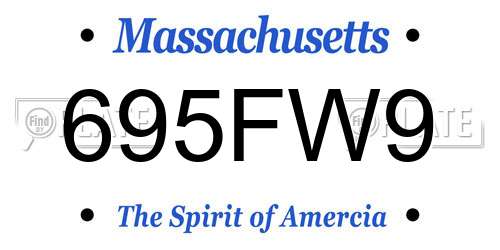 695FW9 Massachusetts License Plate