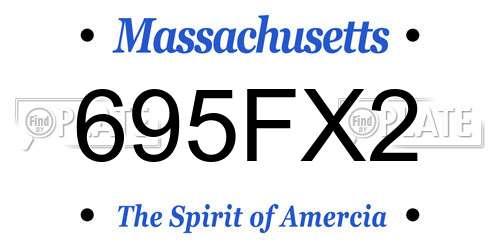 695FX2 Massachusetts License Plate