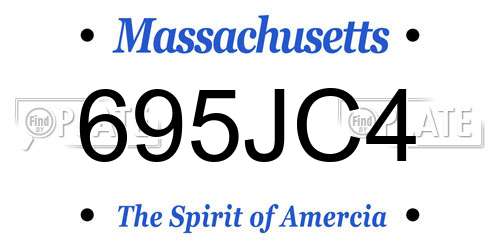 695JC4 Massachusetts License Plate