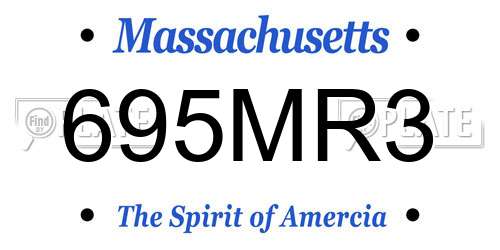 695MR3 Massachusetts License Plate