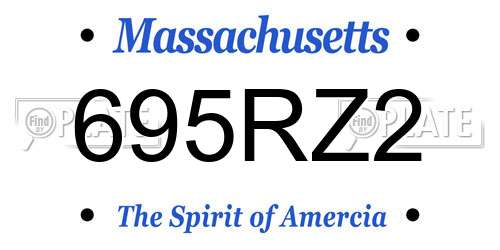 695RZ2 Massachusetts License Plate
