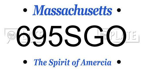 695SGO Massachusetts License Plate