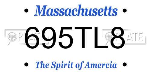 695TL8 Massachusetts License Plate